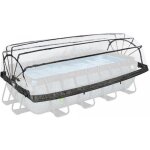 Dme de piscine - exit toys - 400x200cm - tubulaire - rectangulaire - blanc et marron