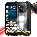 Doogee v max lr 5g telephone portable incassable 678 fhd + 120 hz smartphone 36go + 512go batterie 20500mah ...