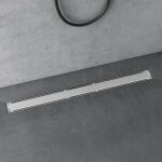 Doporro caniveau de douche italienne extra plate chrom en inox 90 cm drain de sol  carreler avec siphon ...