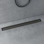 Doporro caniveau de douche italienne extra plate gris en inox 90 cm drain de sol  carreler avec siphon ...