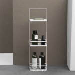 Doporro �tag�re rangement sur pied salle de bain organisateur de toillettes blanc � 3 niveaux serviteur ...
