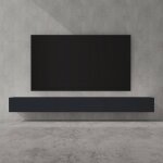 Doporro meuble tv bas 300cm armoire tv gris noir mat table de tlvision salon avec portes meuble tv ...