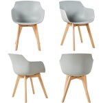 Dora lot de 4 chaise salle  manger fauteuils scandinave de cuisine avec pieds en bois de htre massif ...