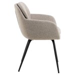 Dora chaise de salle � manger avec accoudoirs tissu beige.