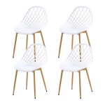 Chaises de jardin scandinaves - dorafair - lot de 4 - blanc - 42x47x84 cm - r�sistant aux intemp�ries ...
