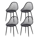 Chaises de jardin scandinaves - dorafair - lot de 4 - noir - 42x47x84 cm - design moderne - r�sistant ...