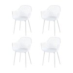 Dorafair lot de 4 fauteuil pour le jardin chaises pour salle � manger salon terrasse chaise robuste plastique ...