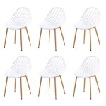 Chaises de jardin scandinaves - dorafair - lot de 6 - blanc - 42x47x84 cm - design moderne - r�sistant ...