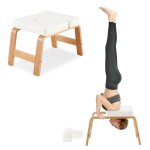 Dorafair chaise de yoga en bois mditation et tabouret dinversion pour la maison et la gym blanc