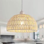 Dorlink suspension luminaire rotin naturel moderne - c�ble ajustable 12 m - douille e27 - blanc - pour ...