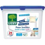 Doses lessive liquide peaux sensibles famille et bb aussi! - hypoallergnique - 24 doses