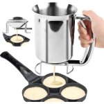 Doseur � p�te 800ml en acier inoxydable avec support - distributeur � cr�pes manuel pour p�te � g�teau ...