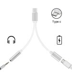 Double adaptateur cable diviseur type c prise jack 3. 5mm chargeur usb - c argent pour realme gt2 5g ...
