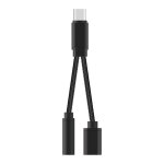 Double adaptateur cable diviseur type c prise jack 3. 5mm chargeur usb - c noir pour iphone 15 pro max ...