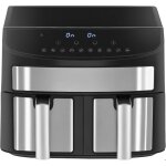 Double friteuse � air xxl 8l 6personnes et plus 10 programmes pr�d�finis sans huile 2 tiroirs fonctions ...
