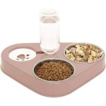 Double gamelle chat sur�lev�e bol anti - vomissements 3 en 1 acier inoxydable pour chats et chiots rose ...