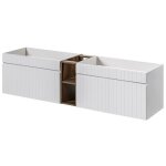 Double meuble sous vasque iconic blanc 160 cm avec lextension chêne santa fe Double meuble sous vasque iconic blanc 160 cm avec lextension chêne santa fe