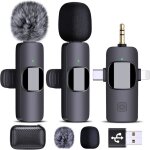 Microphone cravate sans fil - universel - 4 en 1 - rduction de bruit - usb - c - compatible iphone / ...