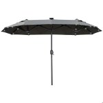 Double parasol 295 x 219cm parasol led ovale parasol de jardin coupe - vent stable parasol march� angle ...