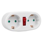 Multiprise - maclean - mce338 f - 2 prises - disjoncteur - type f (schuko)