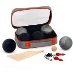 Double triplette de ptanque - k - ro - 3 boules noir mat 3 boules acier mat - 720 g