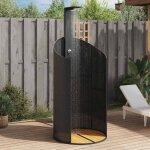 Douche dext�rieur en r�sine tress�e - vidaxl - 100x100x2415 cm - noir - bois dacacia - r�sistance aux ...