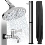 Douche ext�rieure - relax4life - 60l - pommeau de douche - temp�rature max 60? - 61 trous devacuation ...