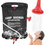 Douche portable 20l avec sac avec tuyau amovible et bouton marche / arrt bouillotte pour camping et ...