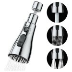 Douchette robinet cuisine 3 modes - 360 degres embout pour robinet cuisine tete de robinet mitigeur evier ...