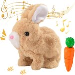 Doudou cadeaux de pques enfantsjouet lapin interactiflapin sautantlapin doudou peut marchercadeau danniversai ...