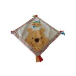 Doudou carr� winnie disney blanc rouge 24x24 cm