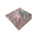 Doudou licorne plat konimpex bv rose 28x28 cm ? neuf tout doux parfait pour b�b� ou cadeau de naissance ...