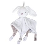 Doudou mouchoir pour bb version lapin - aqsacokiya - blanc - 30x25cm - mixte - bb - naissance