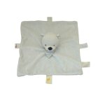 Doudou ours plat bleu monoprix étiquettes bandana Doudou ours plat bleu monoprix étiquettes bandana