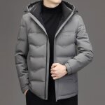 Doudoune a capuche homme duvet de canard chaude hiver - gris