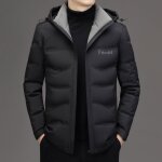 Doudoune a capuche homme duvet de canard chaude hiver - noir