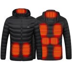Doudoune � capuche usb chauffant - unisexe - manteau chauffante 9 zones - doudoune chauffante intelligent ...