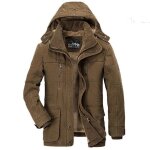 Doudoune chauffante hommes hiver cardigan coupe ample  capuche plus velours fbc181 marron