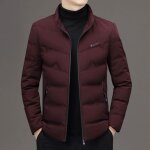 Doudoune col montant homme casual business couleur unie - bordeaux