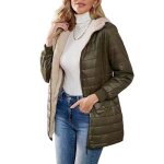 Doudoune femme a capuche manteau chaude hiver mi longue veste chic lgre slim doublure polaire avec ...
