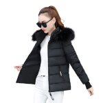 Doudoune femme casual a capuche manches longues manteaux chic couleur unie slim courte chaude hiver veste ...