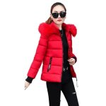 Doudoune femme casual a capuche manches longues manteaux chic couleur unie slim courte chaude hiver veste ...