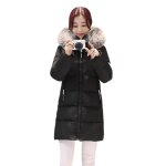 Doudoune femme casual a capuche manches longues manteaux chic couleur unie slim mi - longue chaude hiver ...