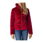 Doudoune femme - guess - rouge - velours - courte - rembourrage synthtique