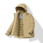Doudoune homme hiver chaude impermable avec capuche amovible veste matelasse automne hiver couleur ...