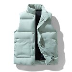 Doudoune homme sans manches col montant automne hiver veste zippee chaude regular fit couleur unie confortable ...