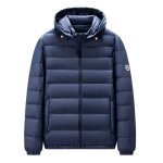 Doudoune lgre homme  capuche amovible casual veste matelasse chaude couleur unie pour automne hiver ...