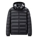 Doudoune lgre homme  capuche amovible casual veste matelasse chaude couleur unie pour automne hiver ...