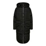 Doudoune longue femme - only - gabi - noir - capuche double - matelasse