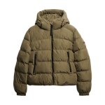 Doudoune puffer - superdry - capuche - kaki - manches longues - confort exceptionnel
